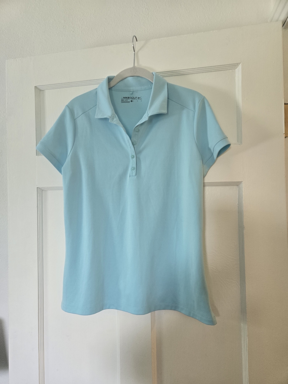 Women's Nike Golf Dri-FIT Light Aqua Blue Short-Sleeve Polo